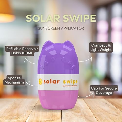 Miniatura 3 de Solar Swipe Aplicador de protector solar  Para niños y adultos, portátil, lavable, fácil de llevar, aplicación de protector solar para cualquier