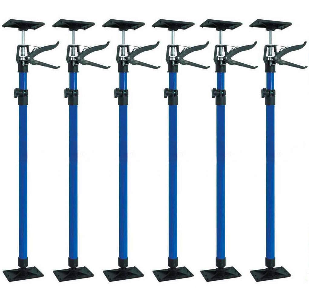 6x Deckenstütze Montagestütze 115-290cm bis 30 kg, stufenlos höhenverstellbar, aus Stahl, Schnellspannstütze Baustützen Türspanner Einhand- Stütze Teleskopstange Zargenspanner