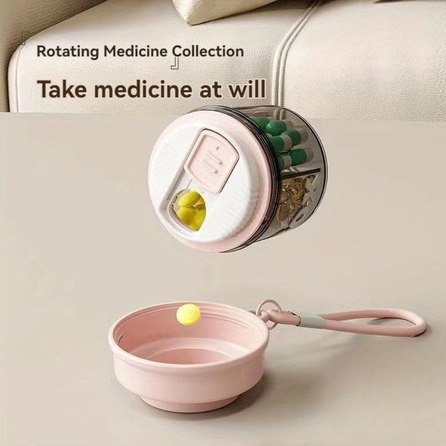 CARTZILLA Pill Medicine Organizer Storage Box with 4 Compartments - Made of Food Grade Cereal Fiber, Moisture Proof, BPA free Wheat Straw Material, Pocket, Purse, Daily Pill Case, Ideal for Travel, Portable Medicine Vitamin Holder Container ROUND 1PCS 3