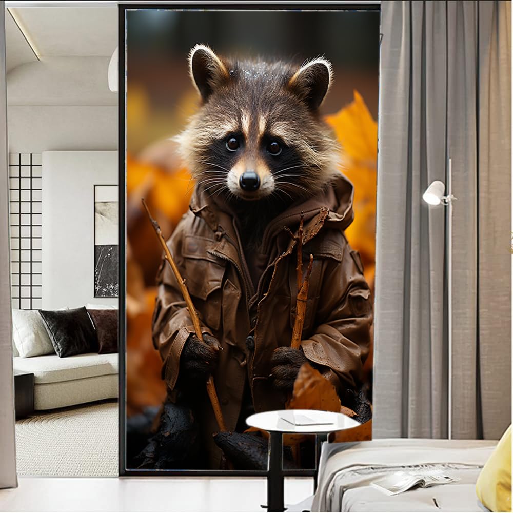 Amazon.com: SOPIYRIO Modern Cartoon Raccoon Window Privacy Film