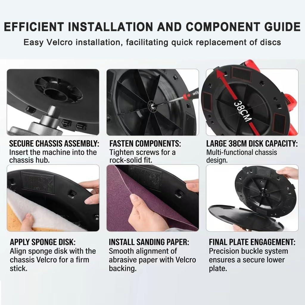 Llana eléctrica inalámbrica, máquina alisadora de Paredes para hormigón y Cemento, Llana de mortero y Yeso de 38 cm, 6 velocidades Ajustables de 40 a 300 RPM, tamaño: batería de 15 Celdas