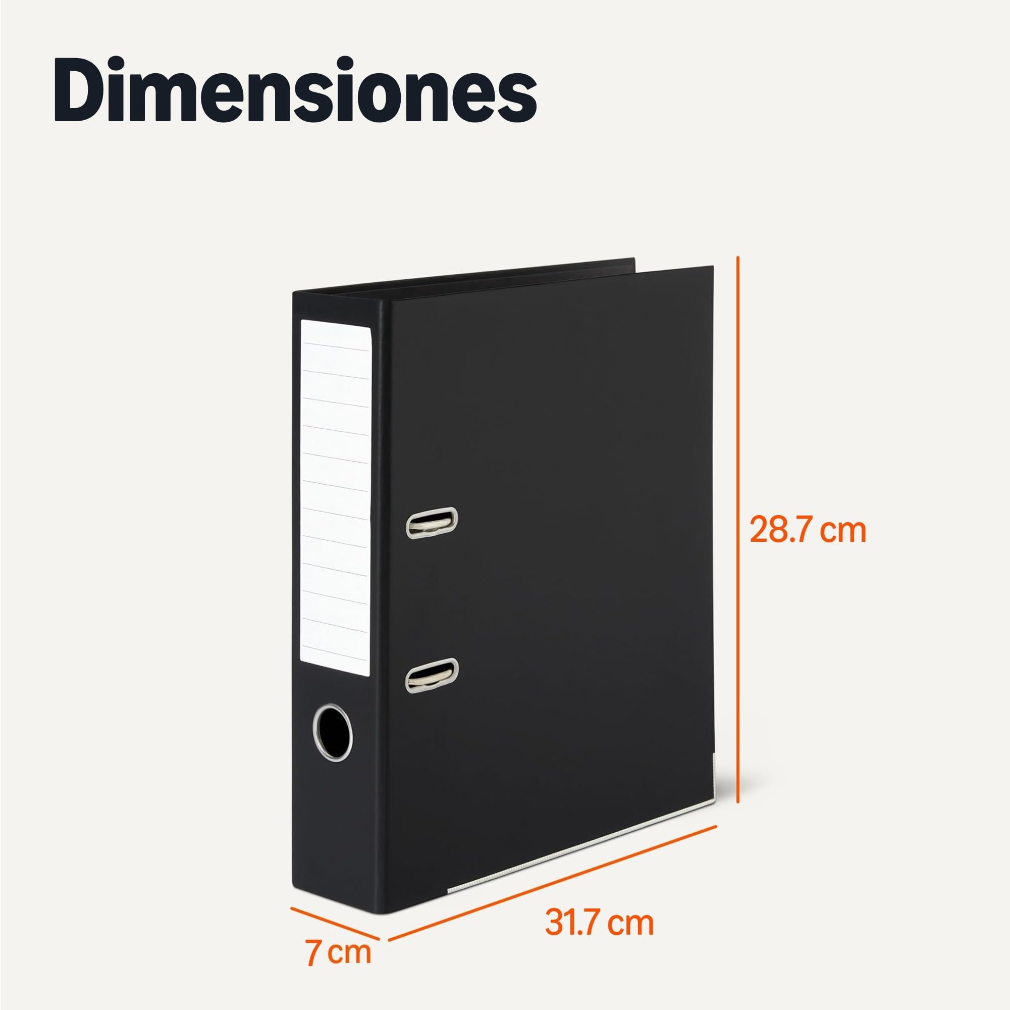 Amazon Basics - Carpetas de anillas de diseño arqueado con sistema de palanca A4, paquete de 10, organizador de archivos de oficina, Negro