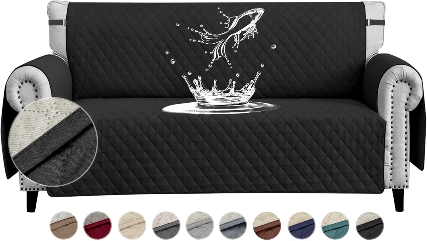 LIANGLAOI Sofabezug Aus Kunstleder - Rutschfester Überwurf Für 1-4 Sitzer Sofas, Wasserdicht Und Haustierfreundlich