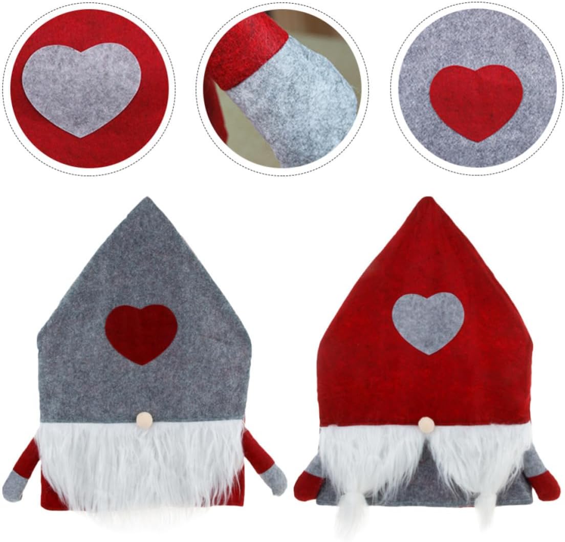 Garneck 2pcs Delicate Xmas Chair Cover for Dining Chairs, Felt Cloth