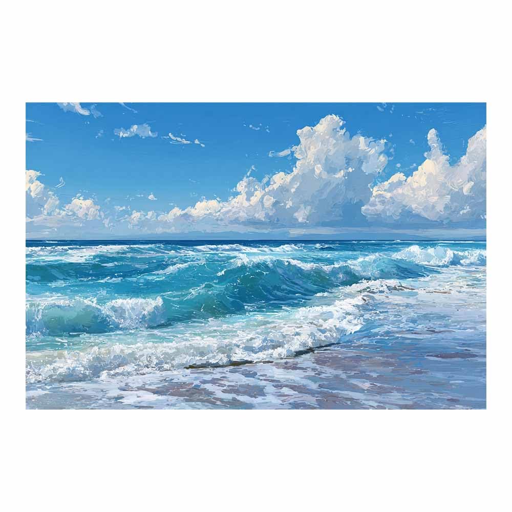 HOQIU Canvas Wall Art Brighte Beaches es Waves canvas art, art print, house decor, bedroom wall decor above bed, prints for living room.(Multicolor)-70x100cm Unframed