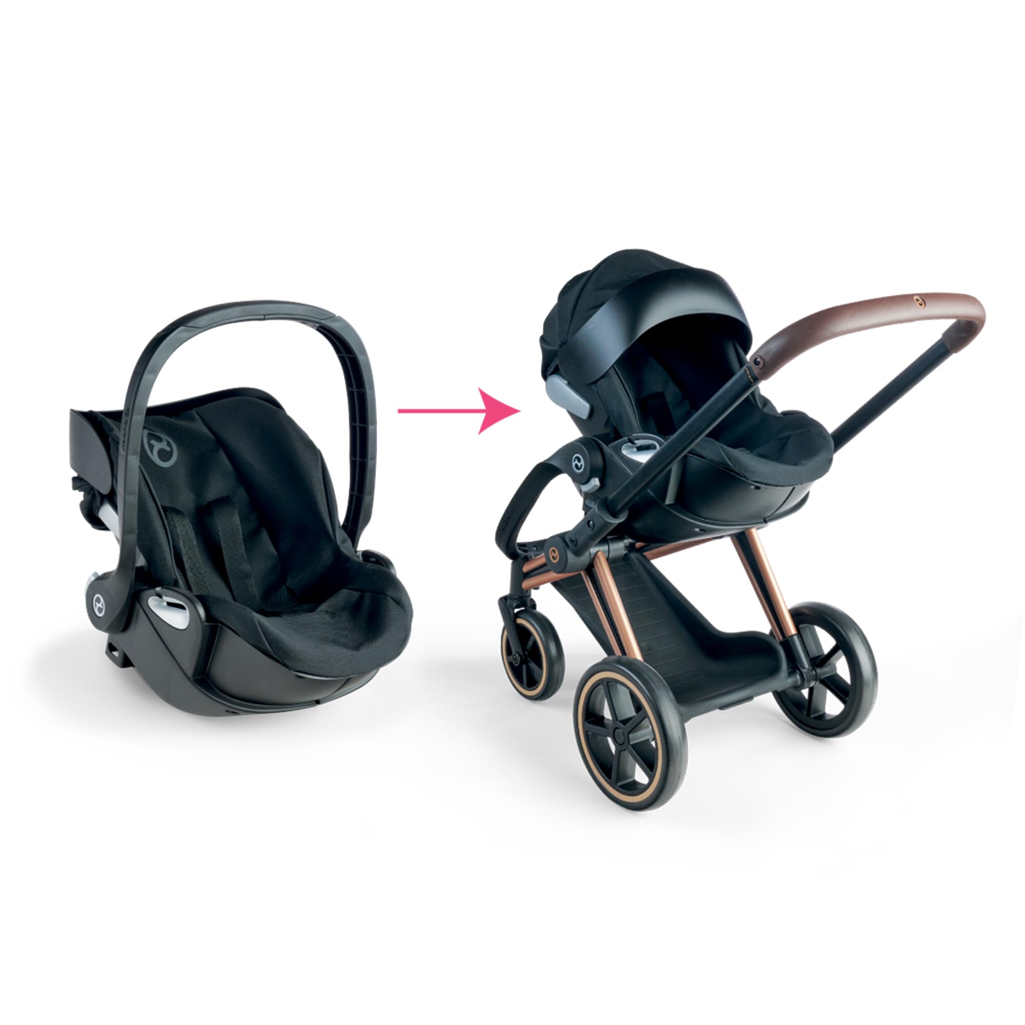 Corolle - Landau Cybex Noir, Accessoire pour Poupon 36 et 42 cm, Dès 3 Ans, 9000142070