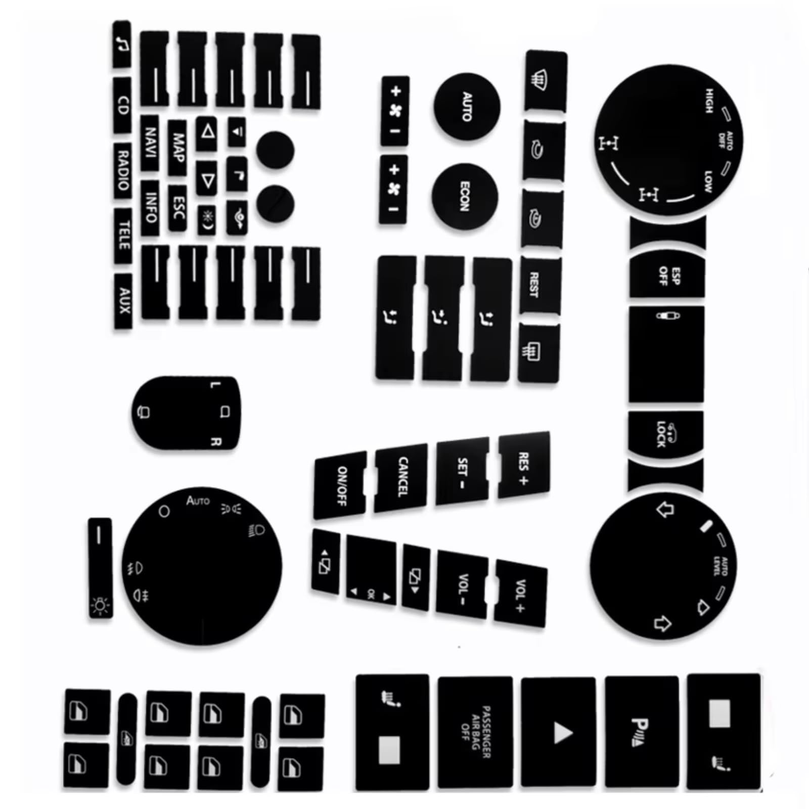 Modification Interior Compatible with VW for Touareg 2005 2006 2007 2008 2009 Steering Wheel AC Window Climate Worn Peeling Buttons Repair Sticker Decals Stickers Car Accessories