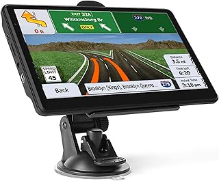 Sat Nav, 7 inch with North America Edition 2021 (Free Lifetime Updates),GPS Navigation for Cars Trucks Lorries HGV LGV and Motorhomes, Lane Assist POI Post Codes(Color:7inch Black)