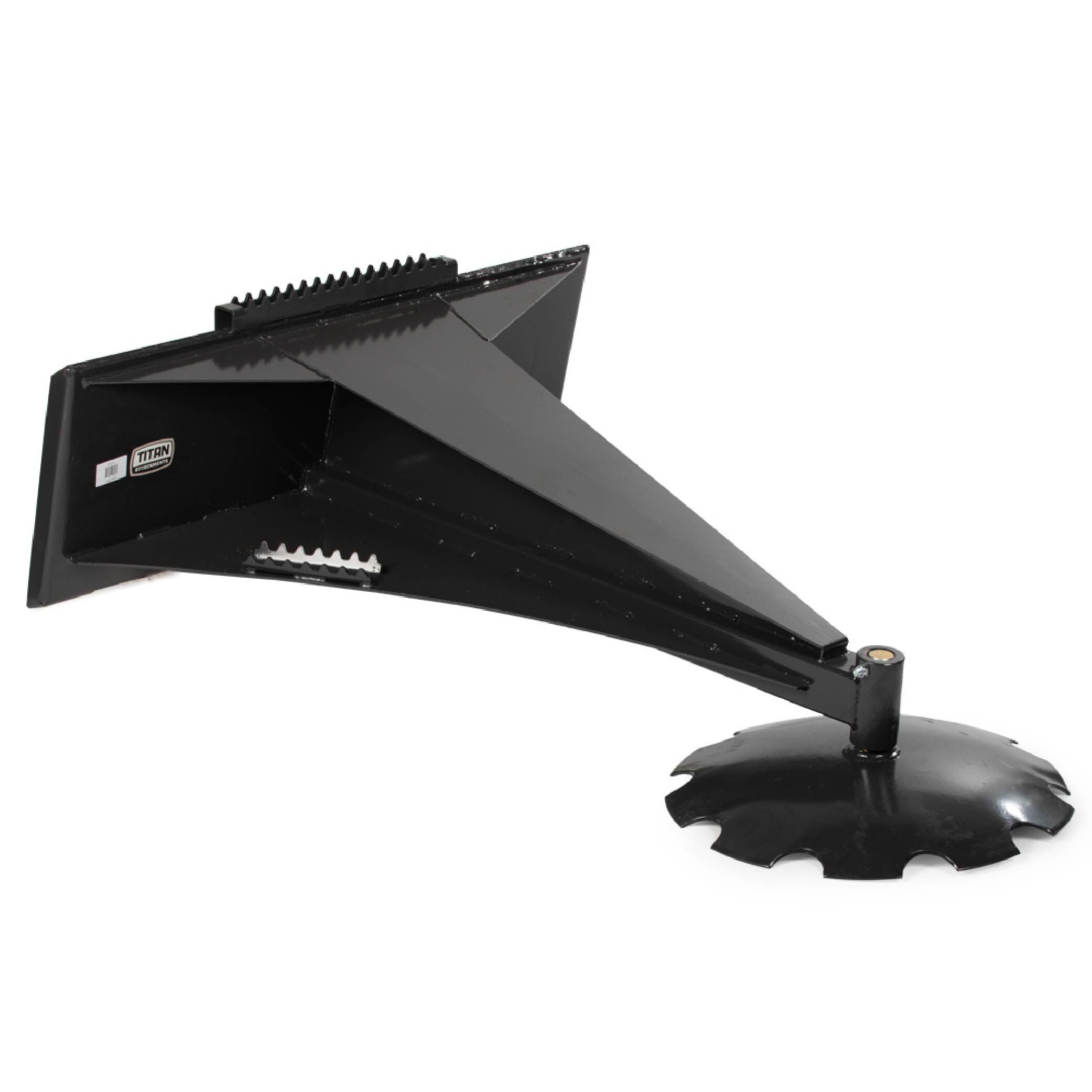 Titan Attachments Skid Steer Ice Scraper with Down Pressure, Pivoting Center Point, and Replaceable Notched Disc - Move Forward, Backward, and Side to