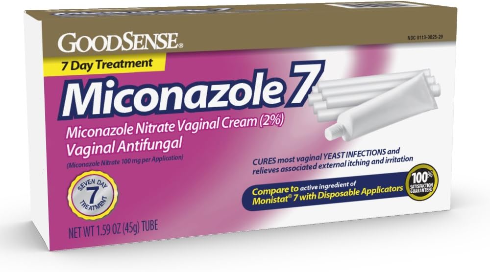 GoodSense Miconazole 7, Miconazole Nitrate l Cream (2%), l Antifungal, 7-Day Treatment