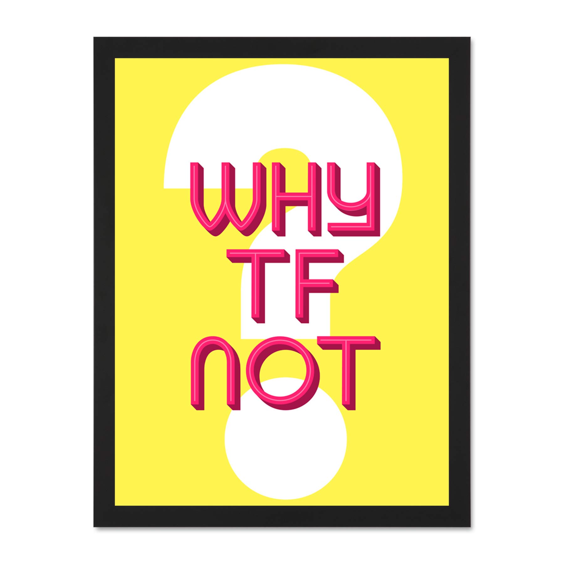 Wee Blue Coo Why TF Not Question Large Framed Art Print Wall Poster 18x24 inch