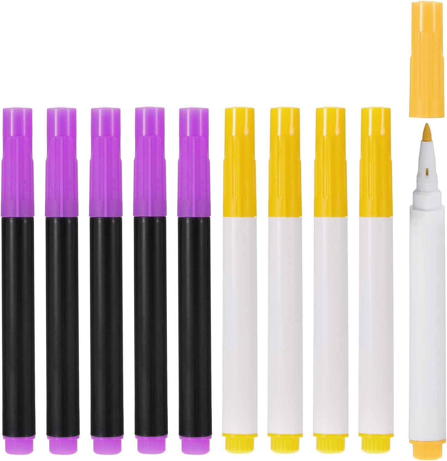 PATIKIL Dry Erase Marker Pens, 10 Pack Yellow+Dark Purple