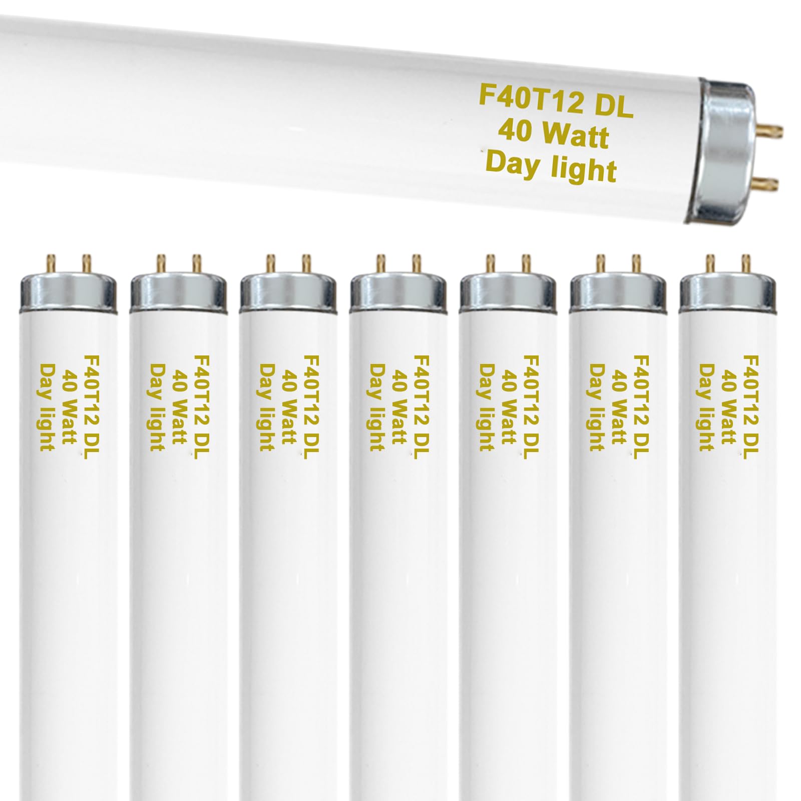 Photo 1 of amgolibi 8-Pack 48 Inch F40T12/DL 40W 6500K Daylight Fluorescent Light Bulbs, 4ft T12 Linear Tube Lights, 2650 Lumens, G13 Bi-Pin Base, Daylight, for Workshop, Garage, Office