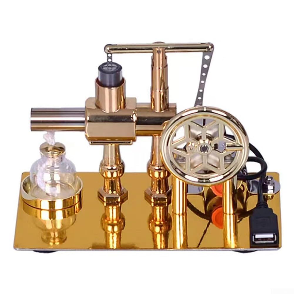 Metallo Cilindro Singolo Motore Ad Aria Calda Modello Scienza Kit Fisica Meccanica Dimostratore Decorazione Scrivania Generatore di Combustione Esterna per Collezione Educativa