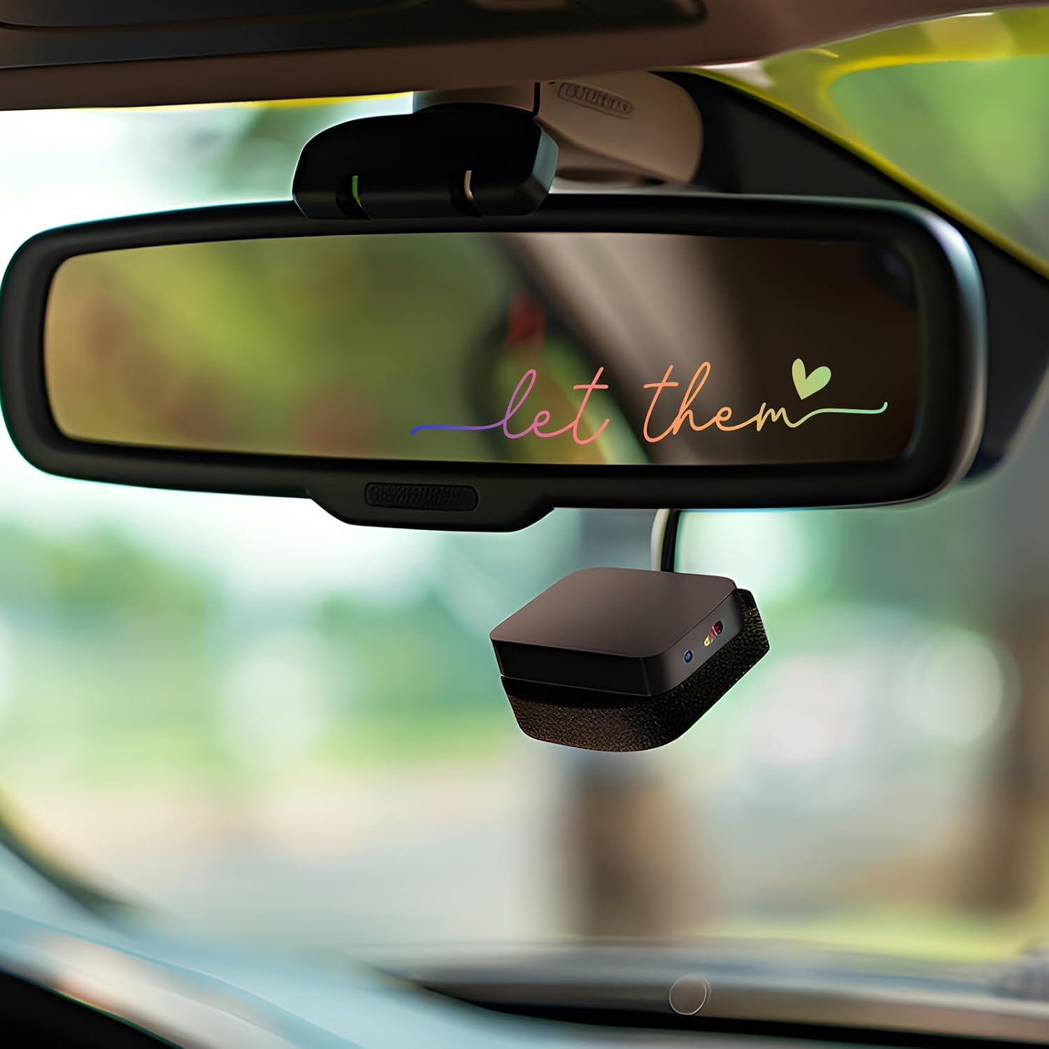 6 Pcs Let Them Mental Health Awareness Rearview Mirror Sticker Self Love Rearview Mirror Decals Motivational Rear View Mirrors Decal Funny Cute Car Stickers Positive Car Decor for Women