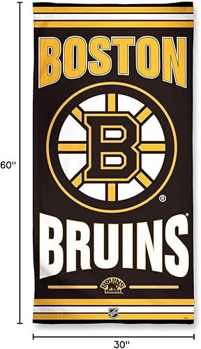 Miniatura 2 de WinCraft NHL Boston Bruins - Toalla de playa, color negro, 30 x 60 pulgadas