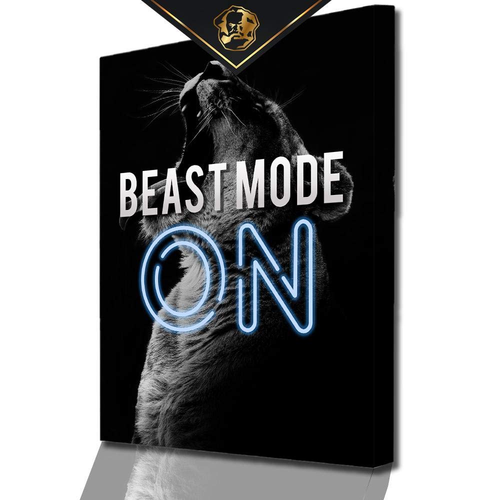 DotComCanvas BEAST MODE ON - Motivational Canvas - Wall Art Picture Print of Success