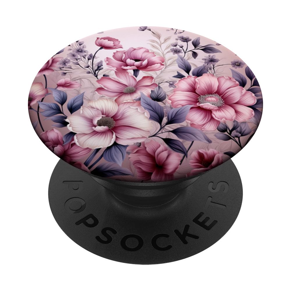 Vintage Pink Wildflower Flower Lover Tropical Garden PopSockets Adhesive PopGrip
