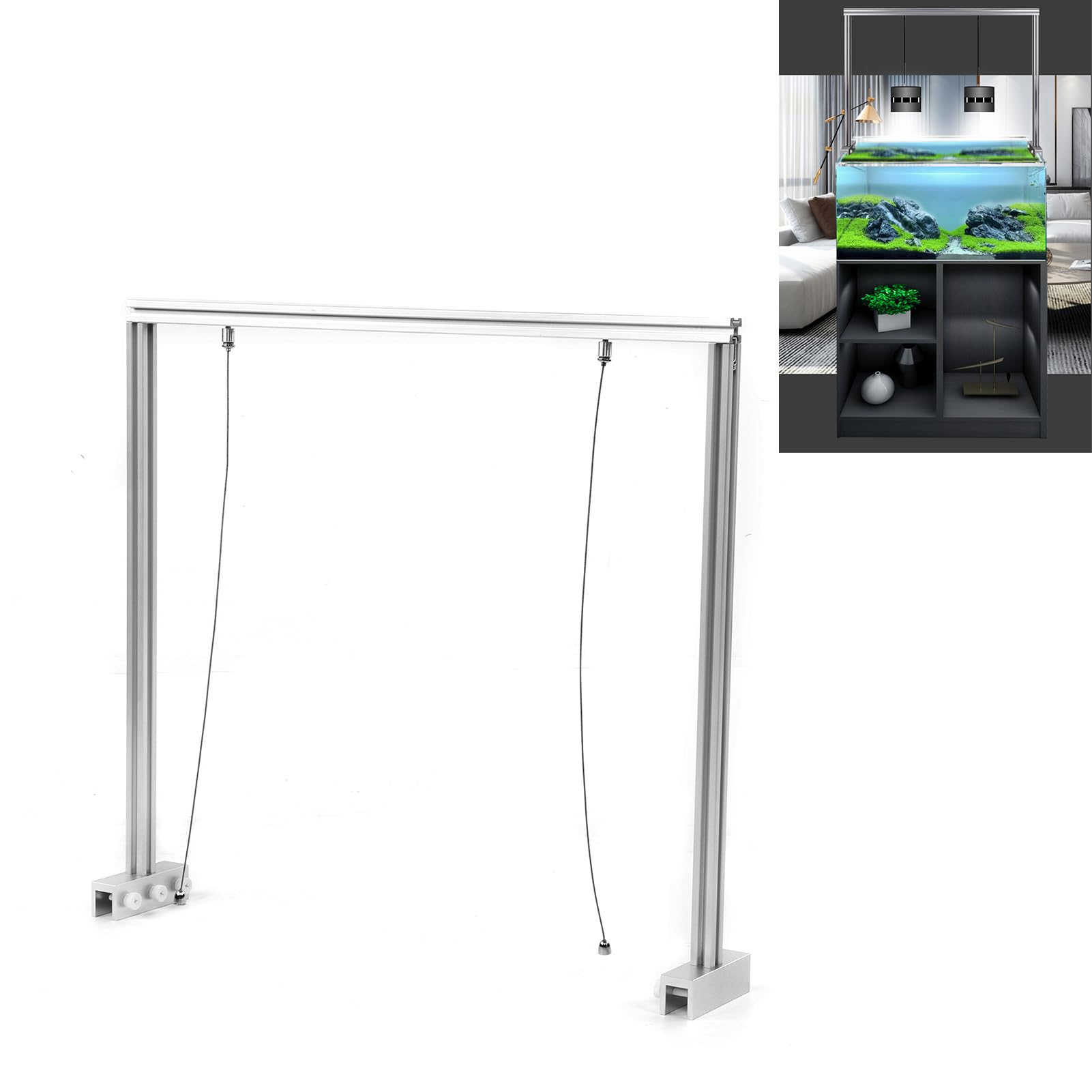 Supporto per lampada per rettili, staffa in alluminio per accesso ai pesci con base rinforzata, gonfiaggio per lampade riscaldanti e rettili