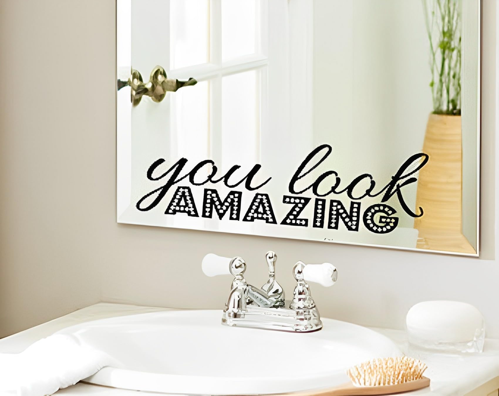Look Amazing Quotes Bathroom Sticker, Arts Home Décor Decals, 40x10 cm