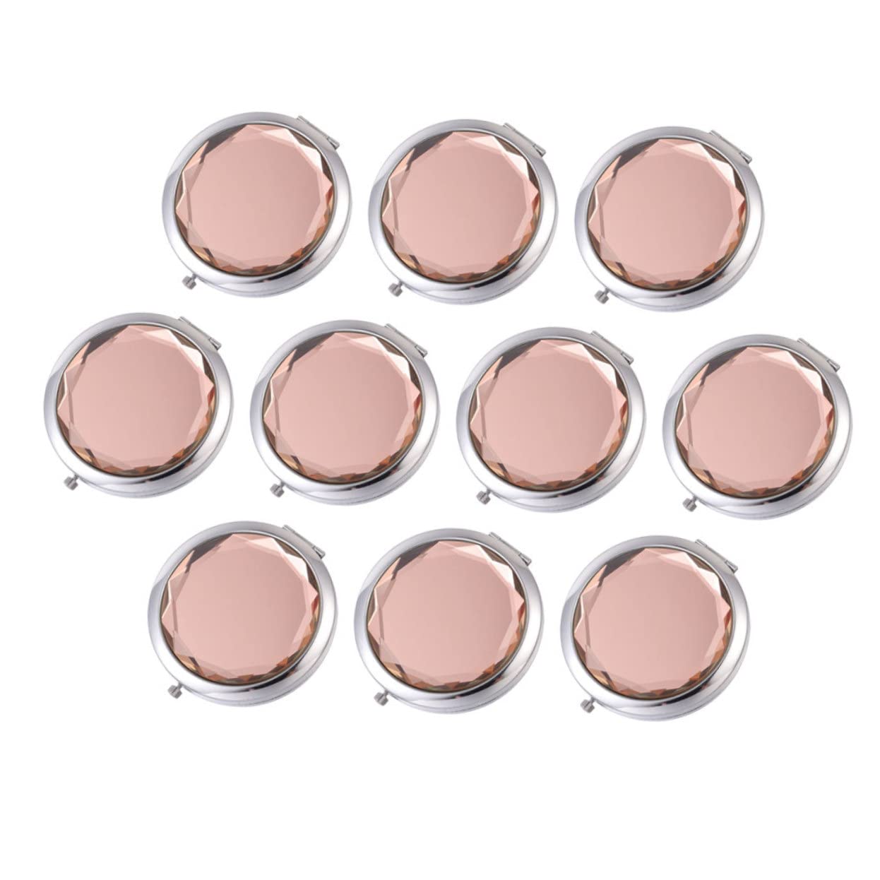 Healeved Espejo de Maquillaje de Doble Cara Plegable Metálico 10 Unidades
