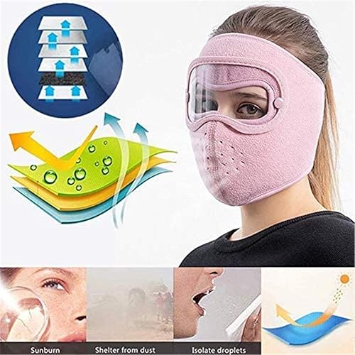 Miniatura 5 de Protección facial completa, máscaras cálidas de invierno, forro polar para montar a prueba de viento, gafas de alta definición con protección facial