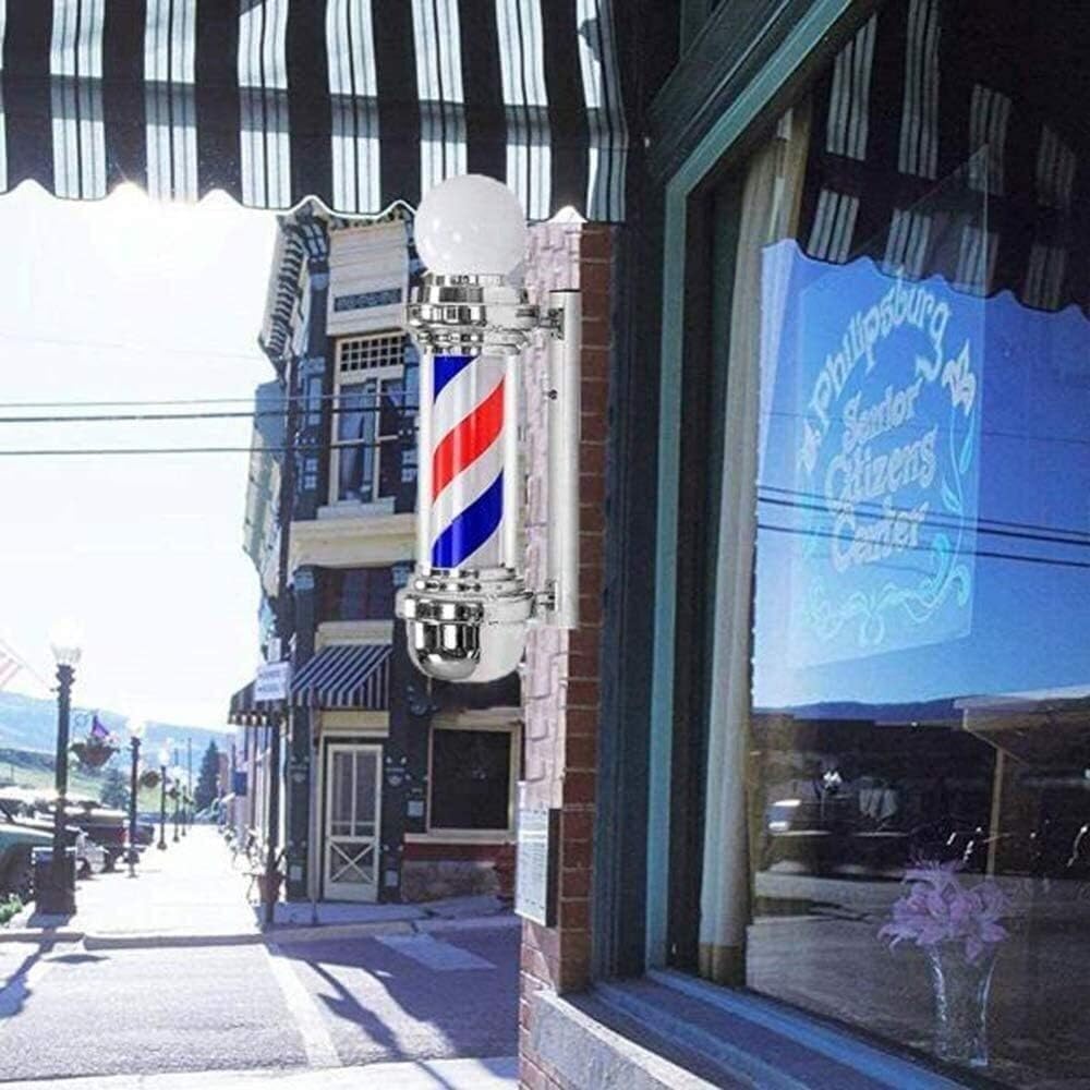 Amazon.co.jp: バーバーショップ屋外ターンライト 回転 LED 灯