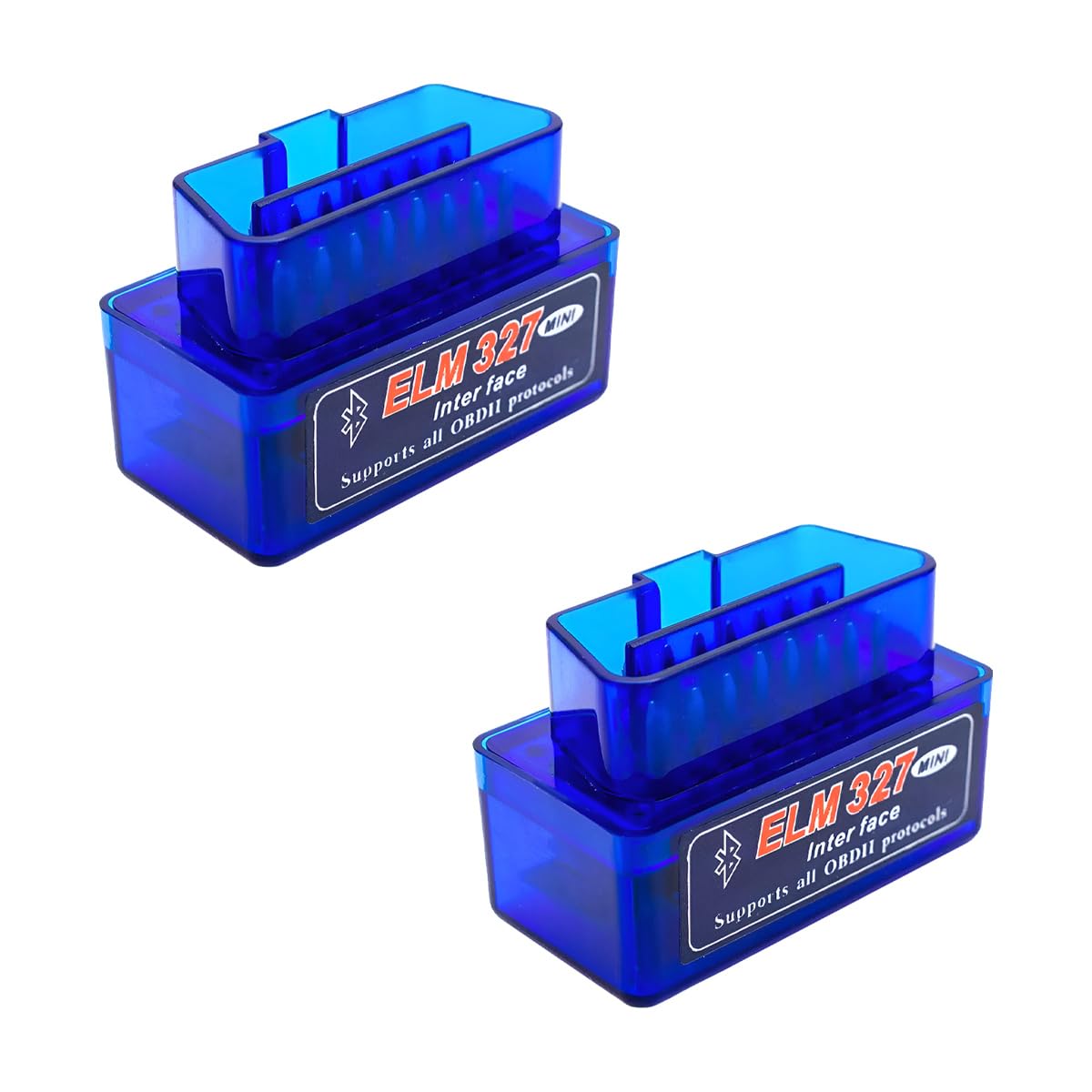 ELM327 OBDII Auto-Diagnose-Scanner, professionelles Mini-Bluetooth-Scan-Werkzeug, Motorfehlercode-Leser, kabelloser Fehlermelder-Schnittstellen-Adapter für die meisten OBD-II-Fahrzeuge, 2 Stück