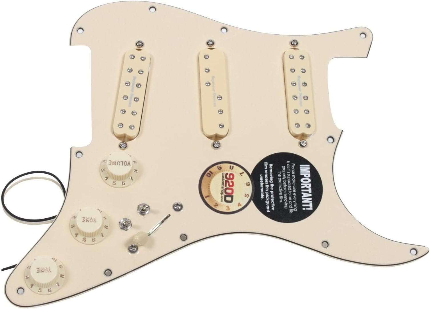 920D Custom Seymour Duncan Everything Axe Loaded Pickguard w/ 7-Way and Coil Splitting, CR/AW