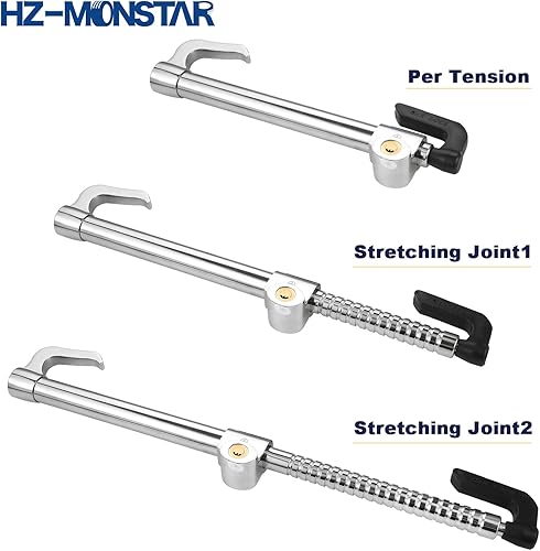 Miniatura 4 de Bloqueo universal de freno para volante, barra de bloqueo antirrobo para volante con 2 llaves, seguridad retráctil de doble gancho de acero