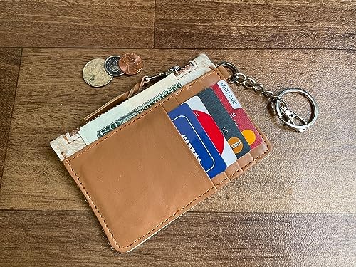 Stylish Cowhide Keychain Wallet with Credit Card Holder Coin Purse4