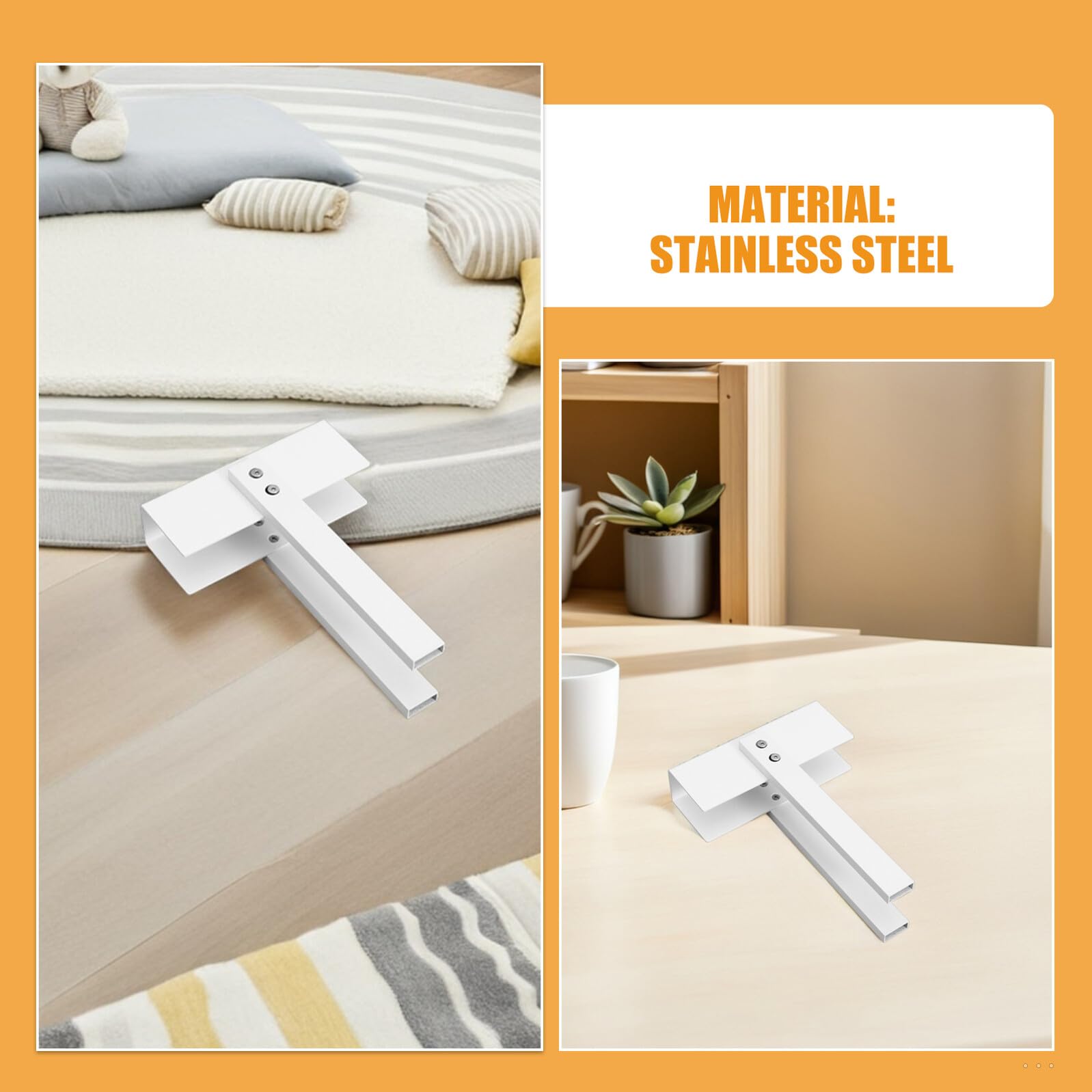 2 piezas Cerradura Doble de Acero Inoxidable para Armarios y Closets Ajustable Portátil Resistente Rayaduras Protección Infantil Segura para Puertas Correderas y Plegables