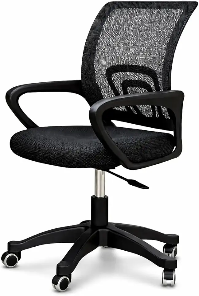 Cadeira De Escritorio Ergonômica Giratoria Diretor Preta Preto Poliéster