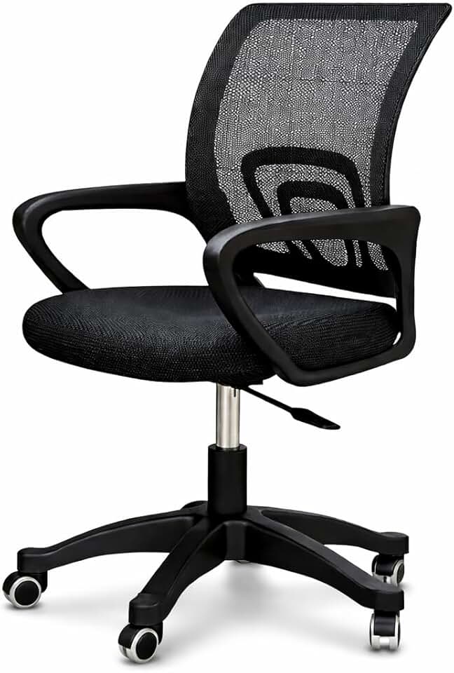 Cadeira De Escritorio Ergonômica Giratoria Diretor Preta Preto Poliéster