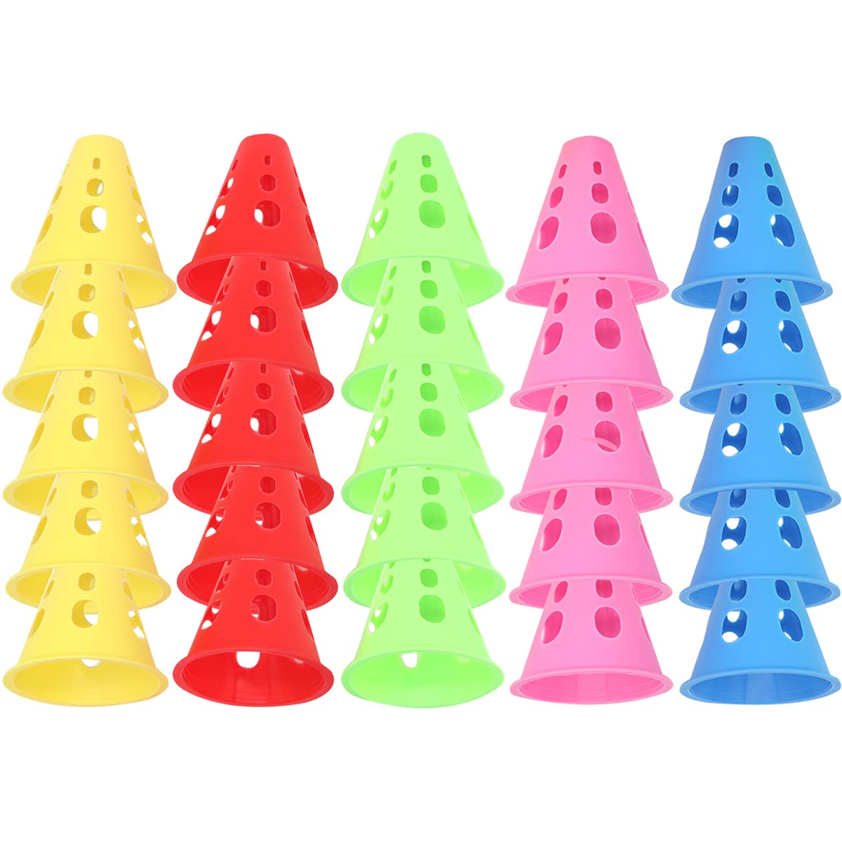 FZBNSRKO 20pcs Mixed Color Mini Sports Training Cones Training Cones for Kid Adult Plastic Windproof Roadblock Traffic Road Cones for Roller Skating and Skate Practice