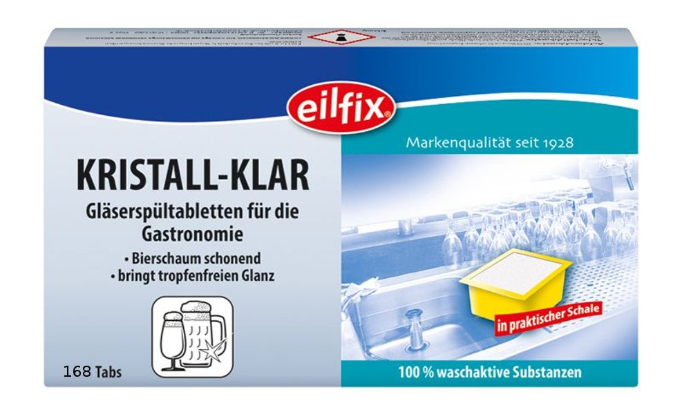 168 Tabs Gläserspültabletten Kristall Klar Spülbecken Gläserspüler