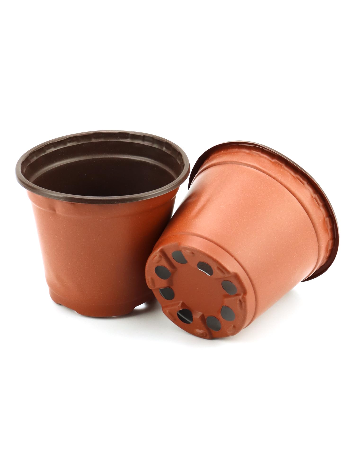 QWORK® 100PCS Plastic Plant Pot Thick Wall with Drainage Holes, diameter 10cm/4inch - Image 3