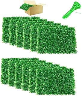 uyoyous 12pcs Artificial Boxwood Panels 60 x 40 cm Grass Privacy Hedge Screen Fence Backyard,UV Protection Gardens Fence Wall Decor for Indoor Outdoor