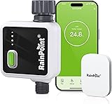 RAINPOINT 1-Zone Wireless Smart Water Timer for Garden Hose with Hub Outdoor Sprinkler Irrigation Rain Delay, APP Remote Control WiFi Valve for Faucet Automatic Schedules Lawn,Backyard,Pool
