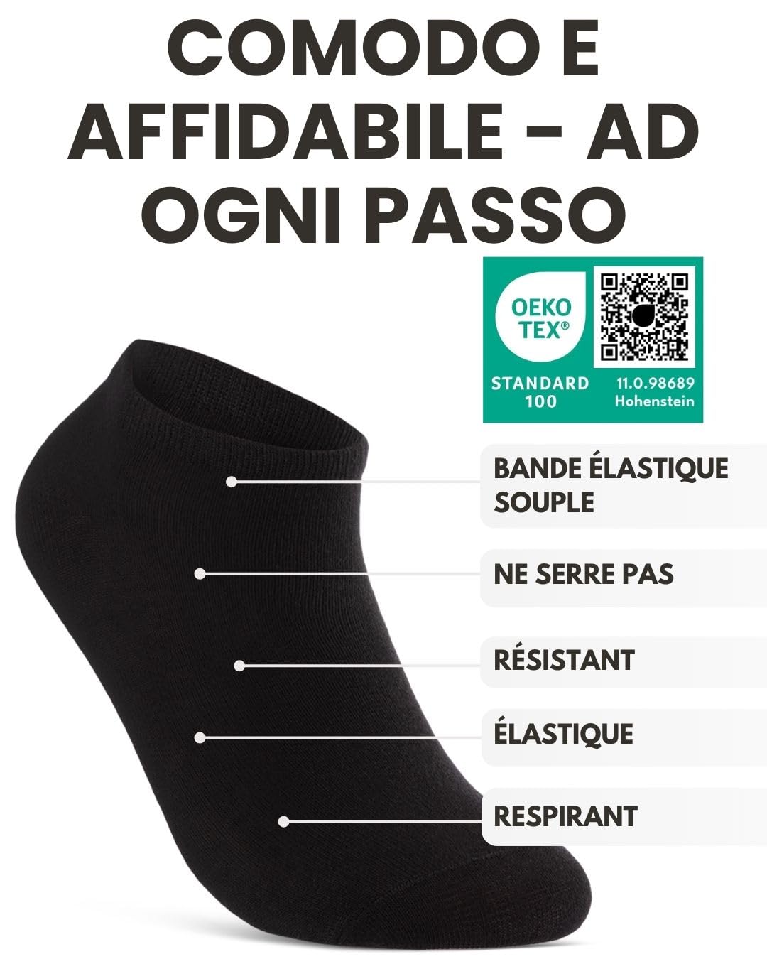 sockenkauf24 10 | 20 | 30 Paia Calzini Corti Uomo Donna Calze Corte Nero Bianco Grigio Cotone