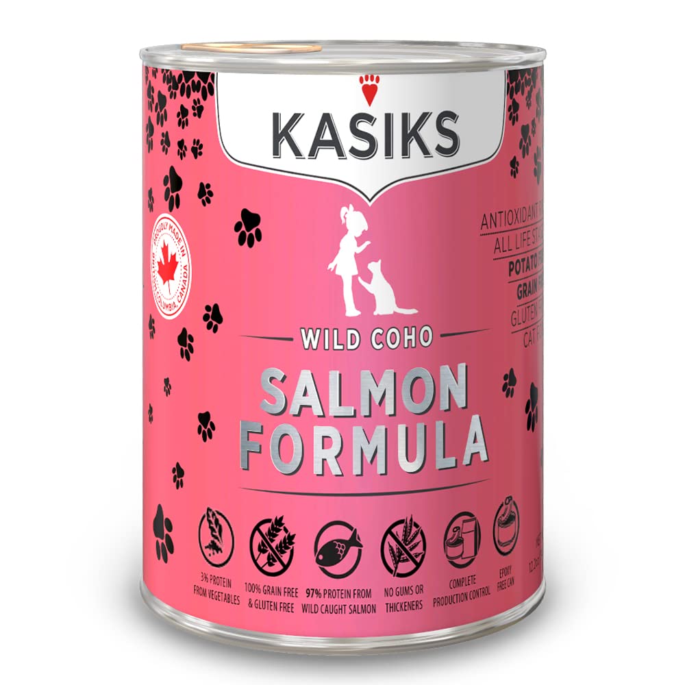 Kasiks, Wild Coho Salmon Formula Canned Cat Food,12.2 oz