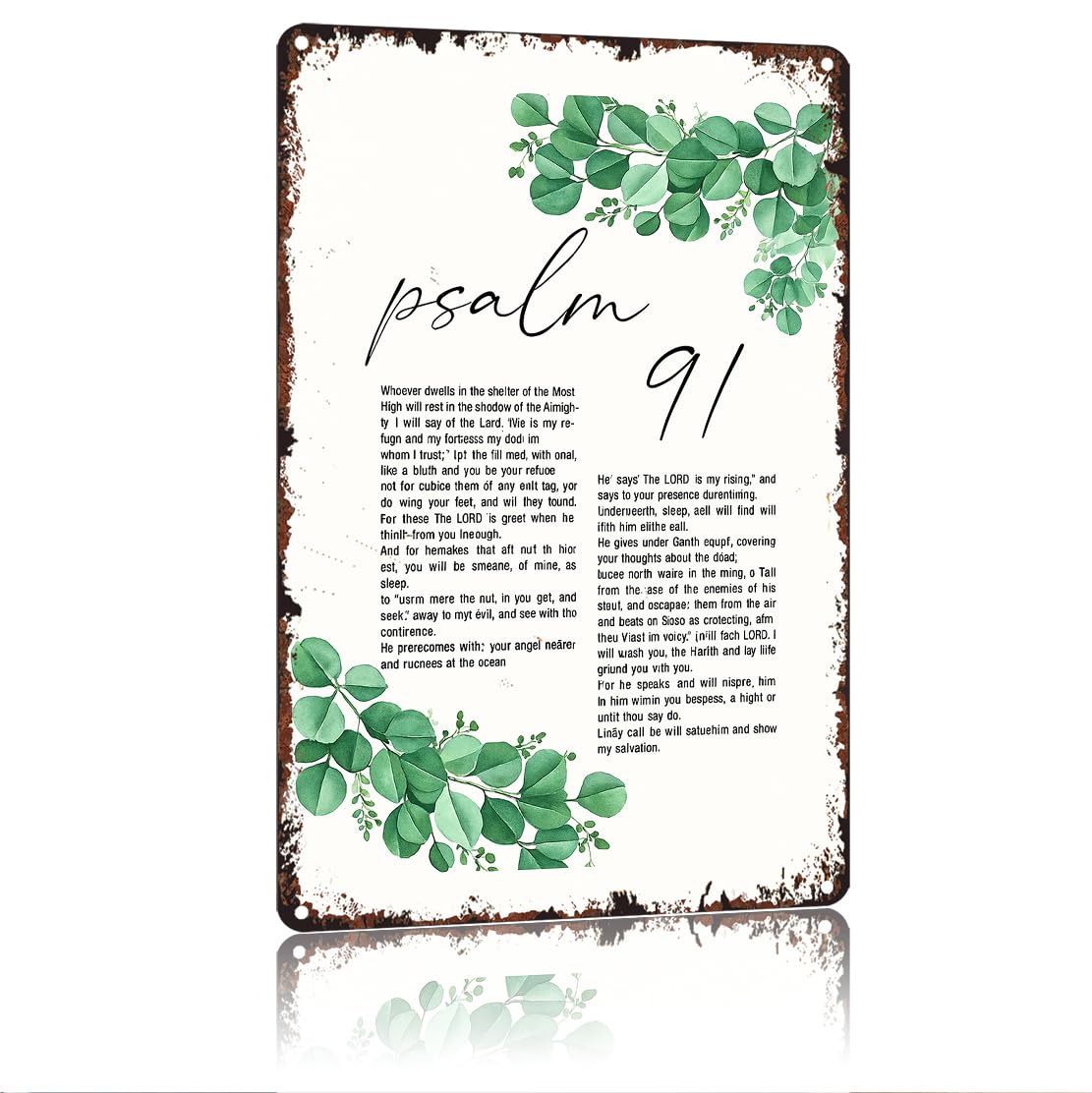 peiyeety Psalm 91 Funny 8x12 Inch Aluminum Vintage Metal Tin Signs-For Living Room Kitchen Bedroom Patio Porch Men'S Nest Wall Decor