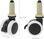 Cabilock High Chair Wheels 4-Pack Replacement Casters for Baby High Chairs Universal Fit Easy Installation Smooth Rolling Dining Chair Accessories 3.54X1.77X1.37In