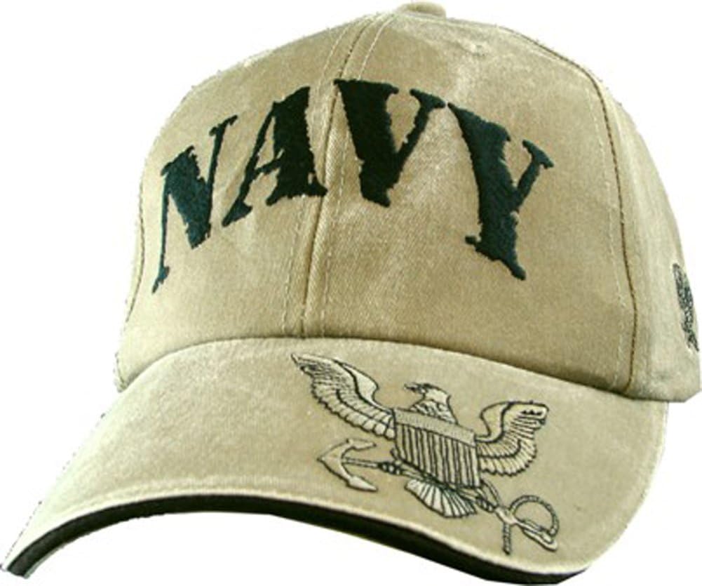 U.S. Navy Embroidered Cap with Logo. Khaki