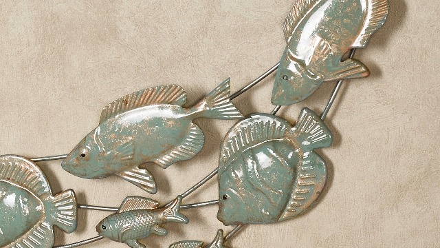 Amazon.com: School of Fish Metal Wall Art | Coastal Style | Ocean