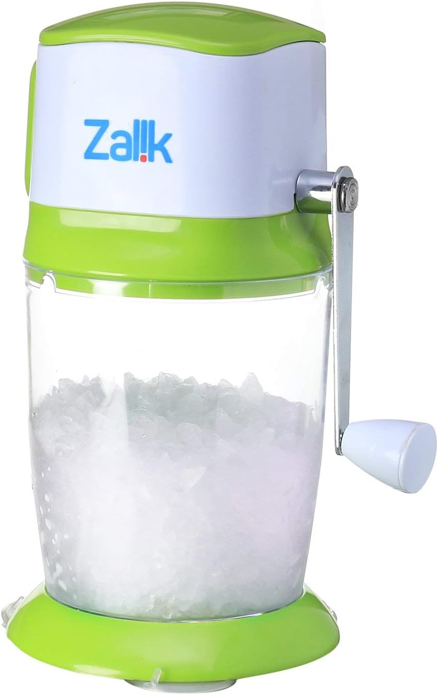 Ice Crusher Manual Hand Crank Ice Grinder For Fine Or Coarse Pieces - Strongest Heaviest Duty With Large 50 OZ Bucket - 430 Stainless Steel Blade - Essential Kitchen Tool - Bar Accessory