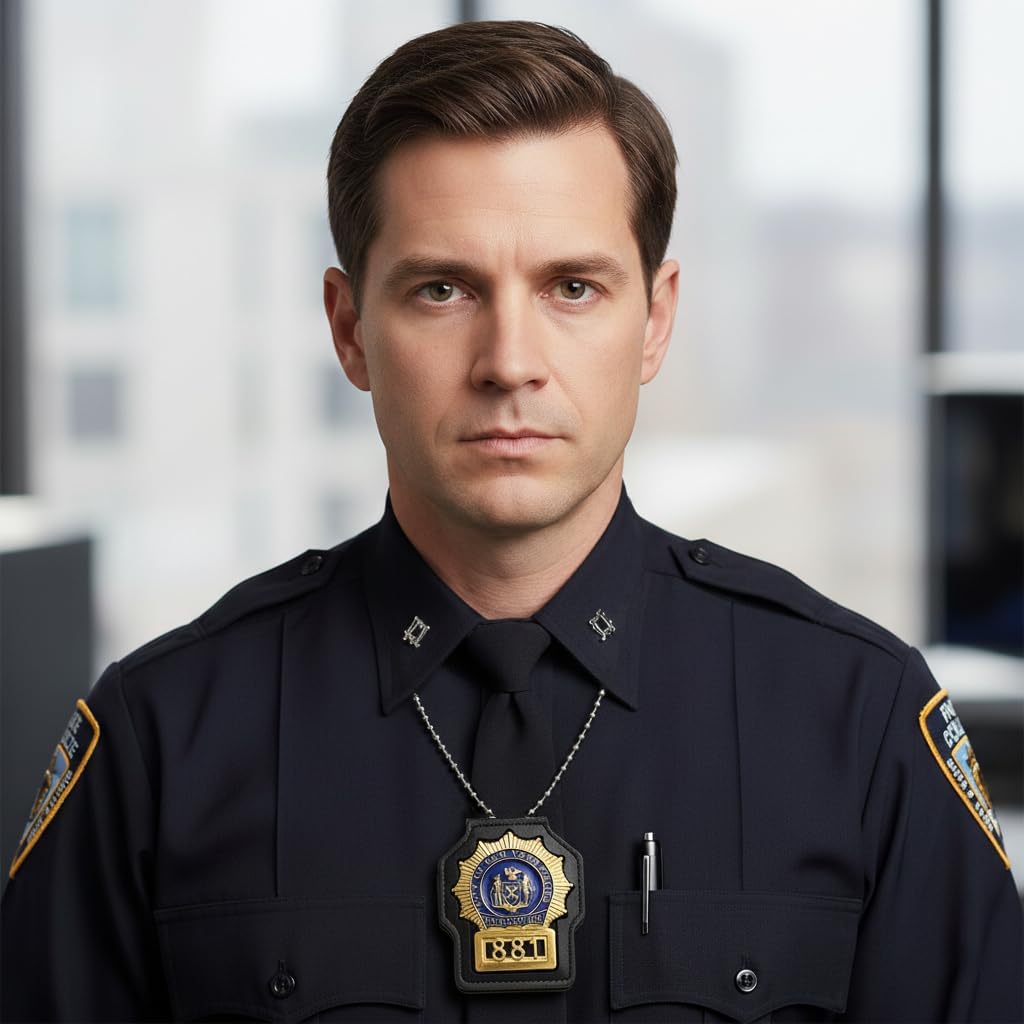 TT TYTX NYPDシールドバッジホルダー、ニュージャージー州警察バッジホルダー、パトロールオフィサーベルトクリップバッジホルダ