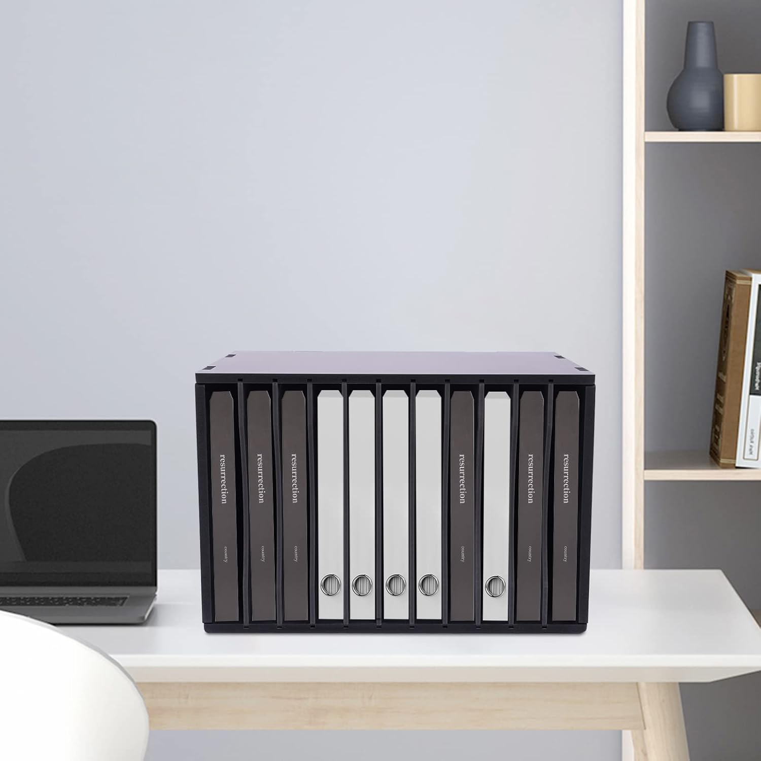 Literature Organizer, PVC File Sorting Cabinet, Removable Mail Sorter, Classroom Mailbox, Mail Organizer, Paper Storage Organizer for Office Study Classroom (11 Slots, Black)