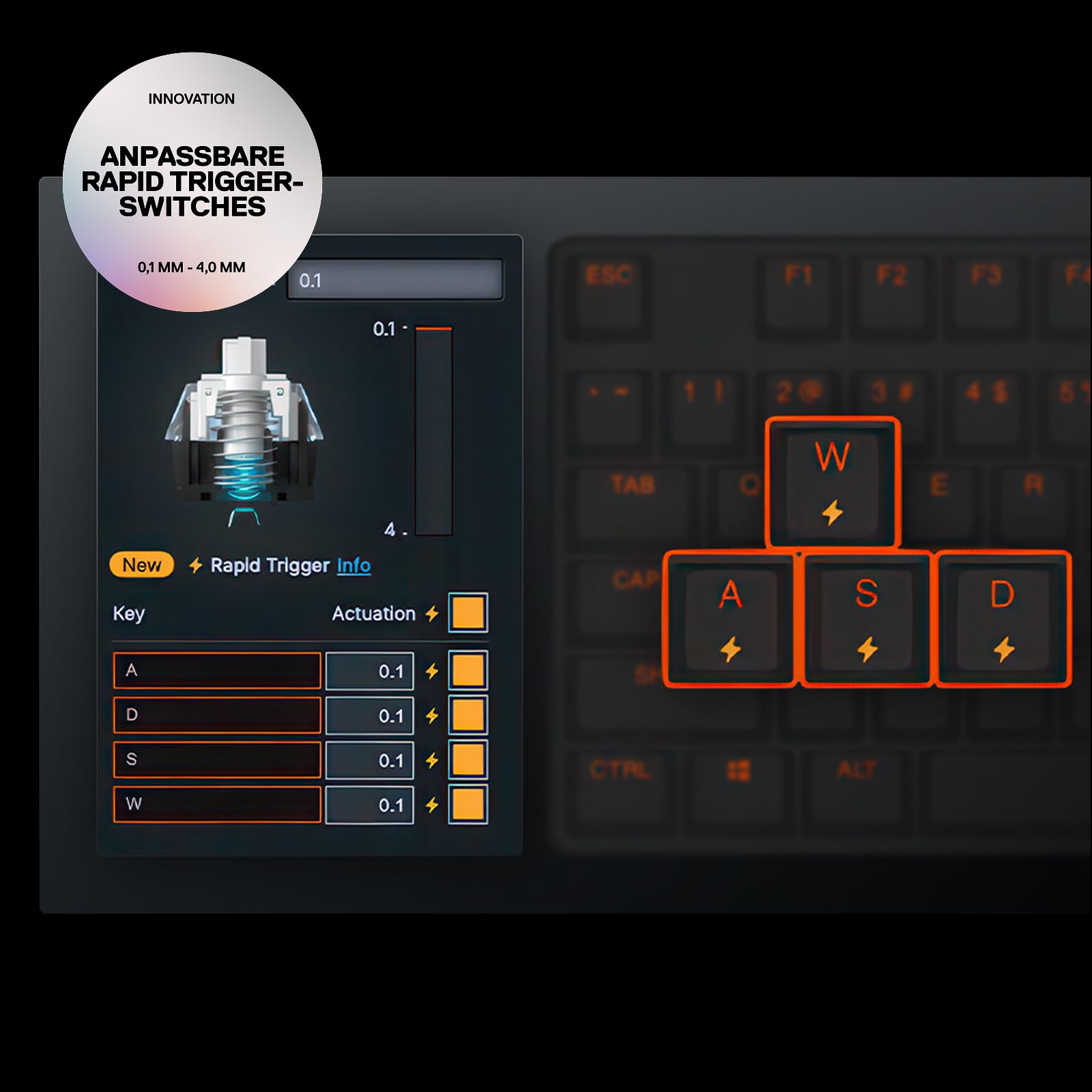 SteelSeries Apex Pro Mini Gen 3 Gaming Tastatur 60 Prozent Hall Effect Switches OmniPoint 3.0 DE Layout QWERTZ
