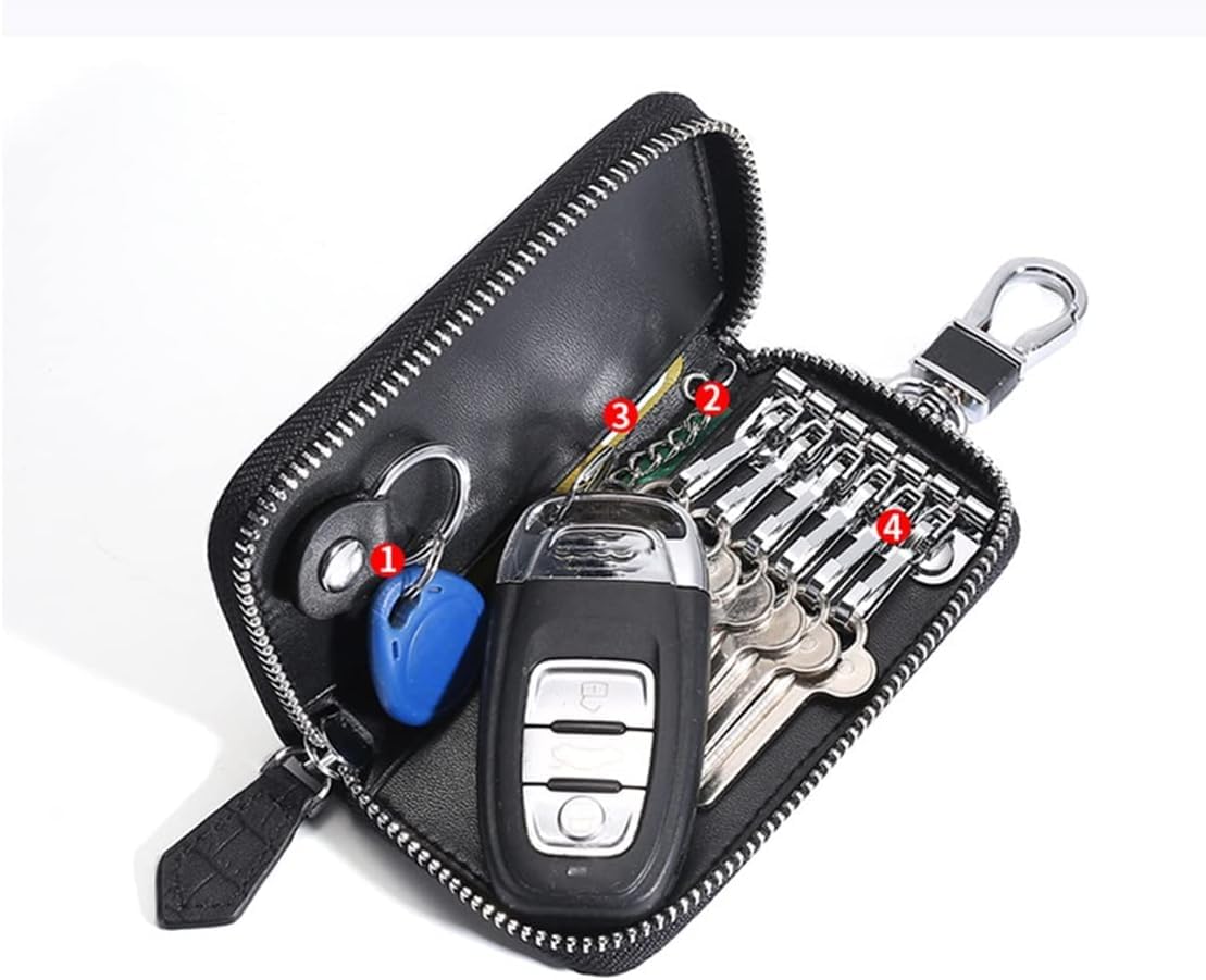 Custodia Portachiavi in ​​Pelle Integrata, Borsa Portachiavi for Auto, Borsa Portachiavi Unisex da Appendere alla Vita